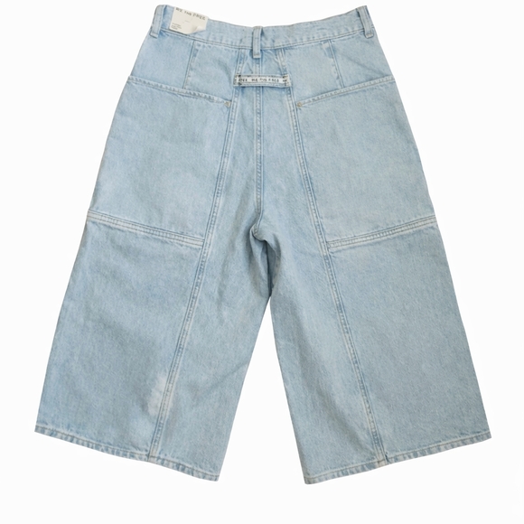 Free People Havasu Slouchy Longline Denim Shorts 27 Wide Leg Boho 90s Streetwear - Picture 3 of 12